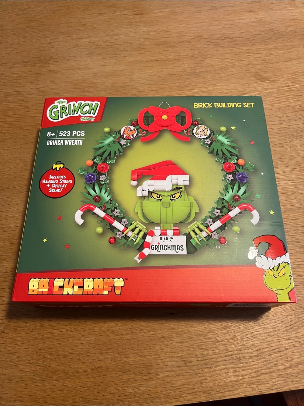 Brickcraft The Grinch Green Christmas Wreath Brick Building Set - Green